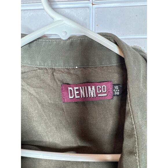 Denim Co Women's Army Green Button-Up Jacket Shirt Size 10 US / 38 EUR - Picture 4 of 10